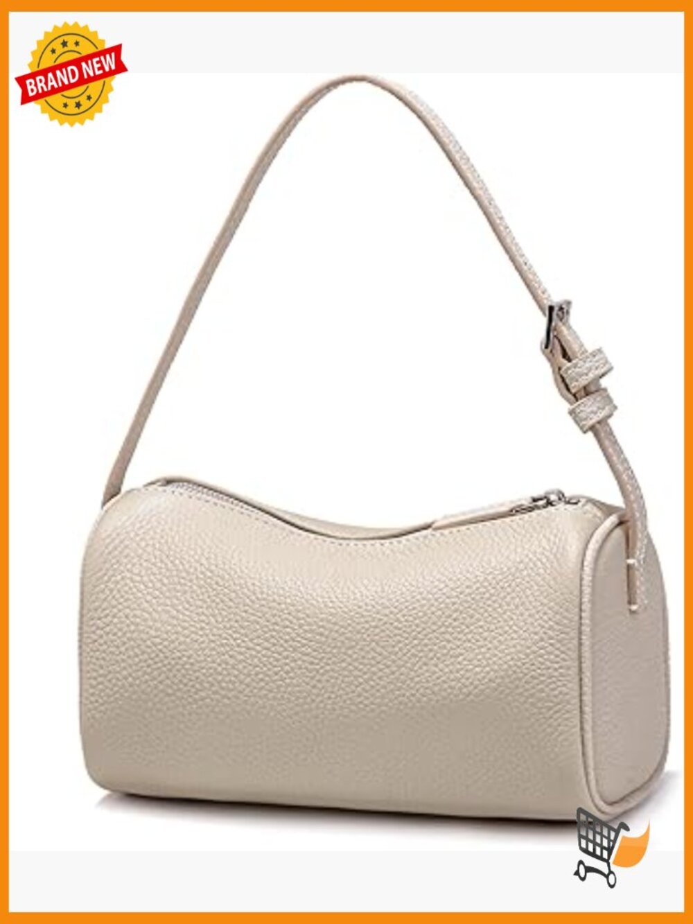 Genuine Leather Crossbody Bag Barrel Hobo Shoulder Purse for Women